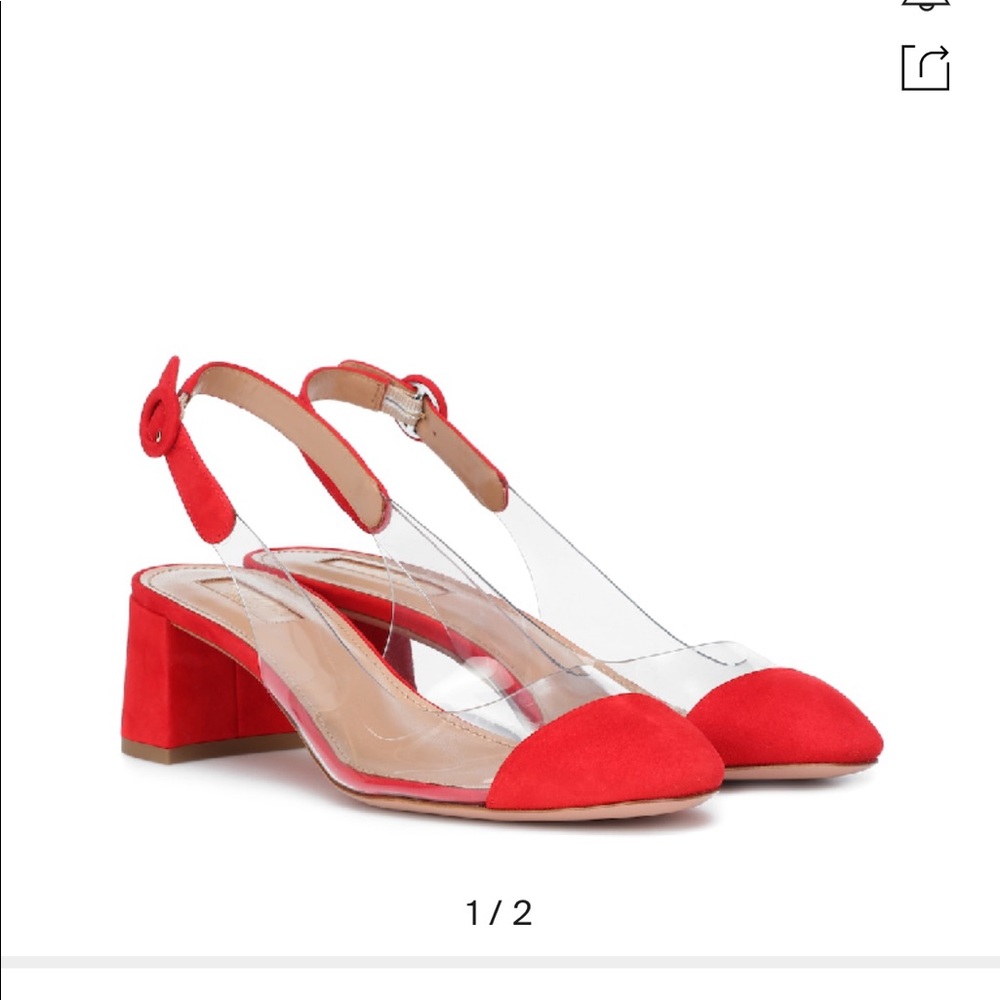 Aquazzura Optic Pvc Slingback Pumps in Red